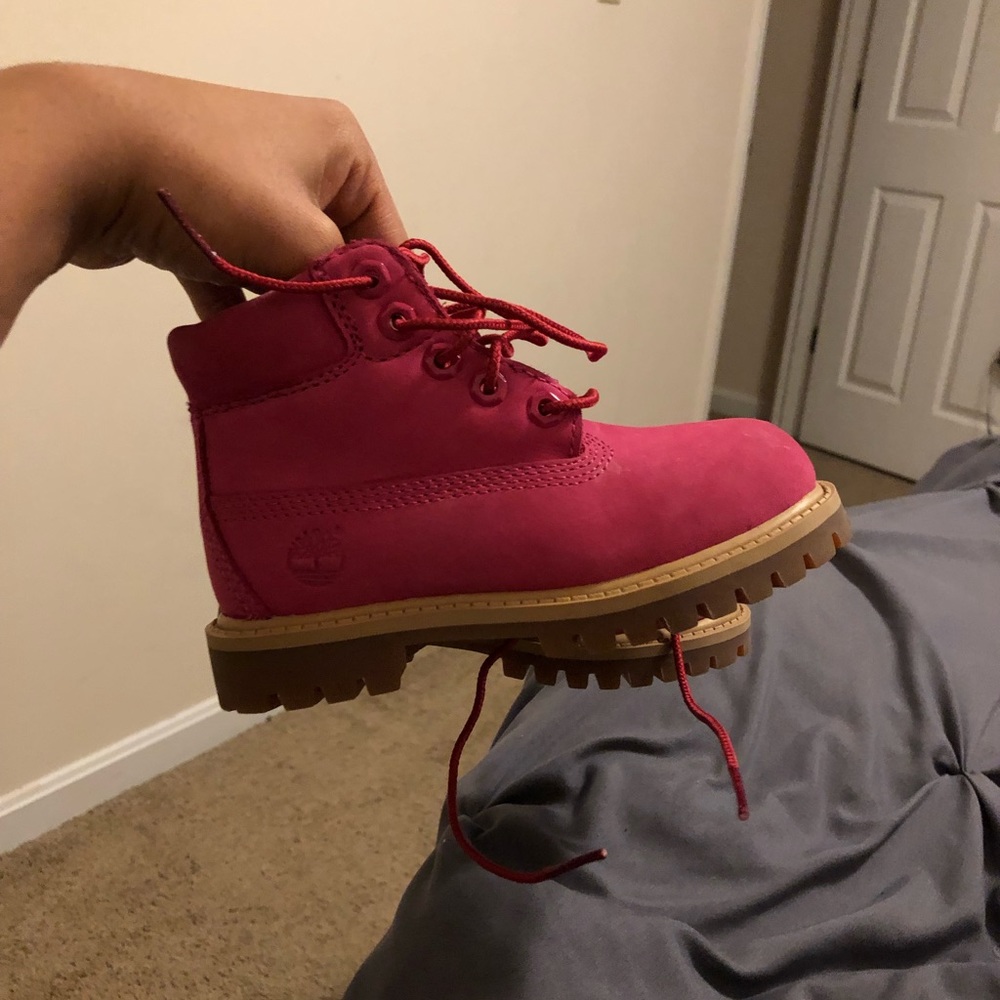 Toddler hot pink Timberlands. 8.5